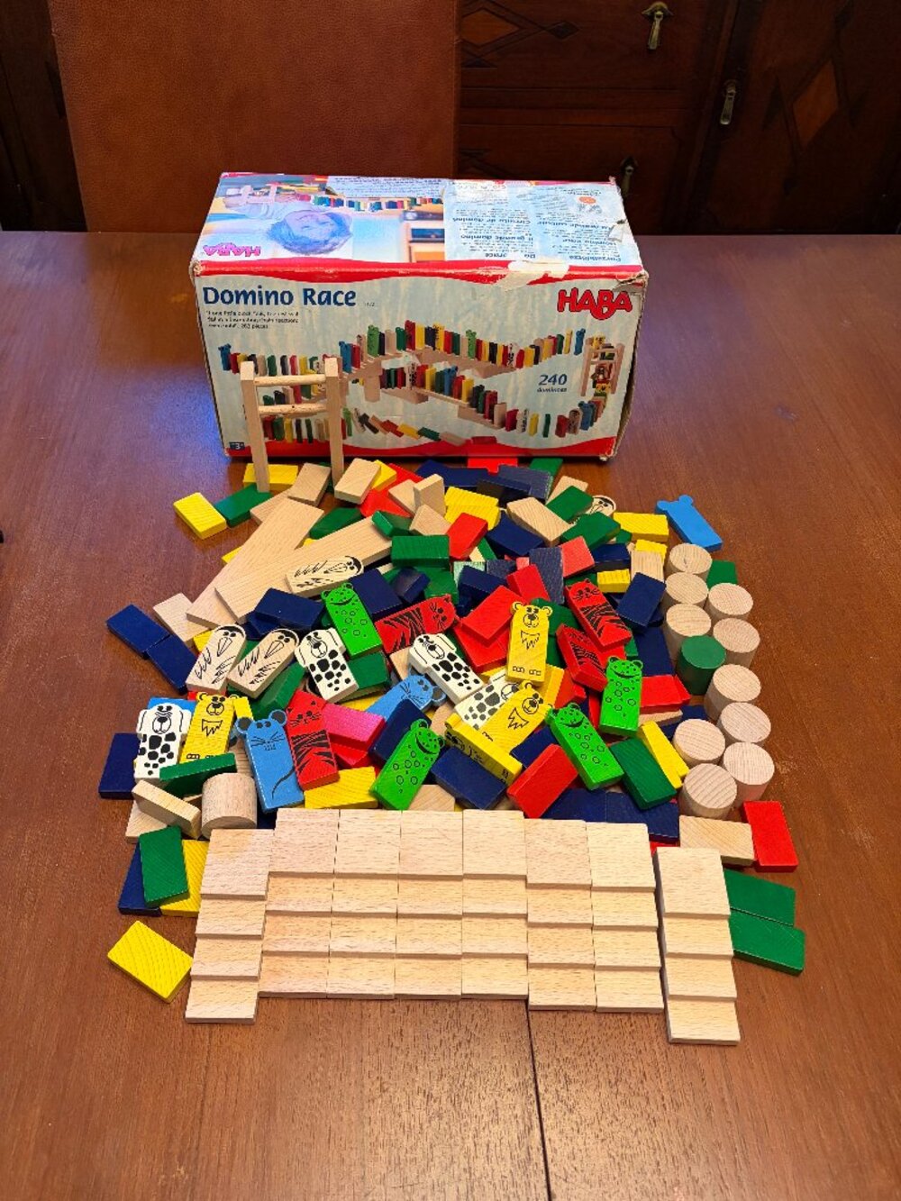 HABA Kids Wooden Block Building Domino Race Play Set Educational Made in Germany